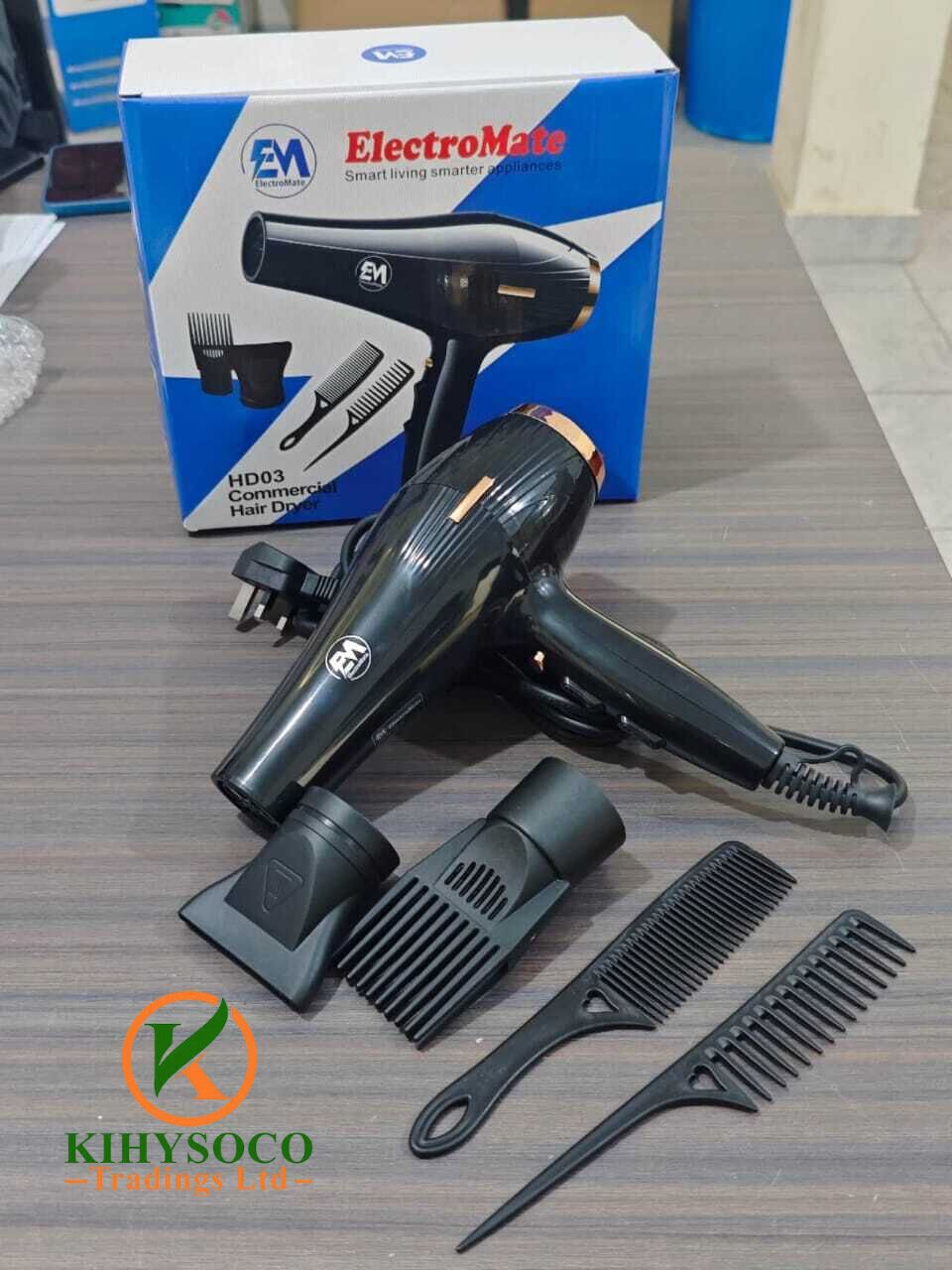Electromate Commercial Hairdryer with Accessories